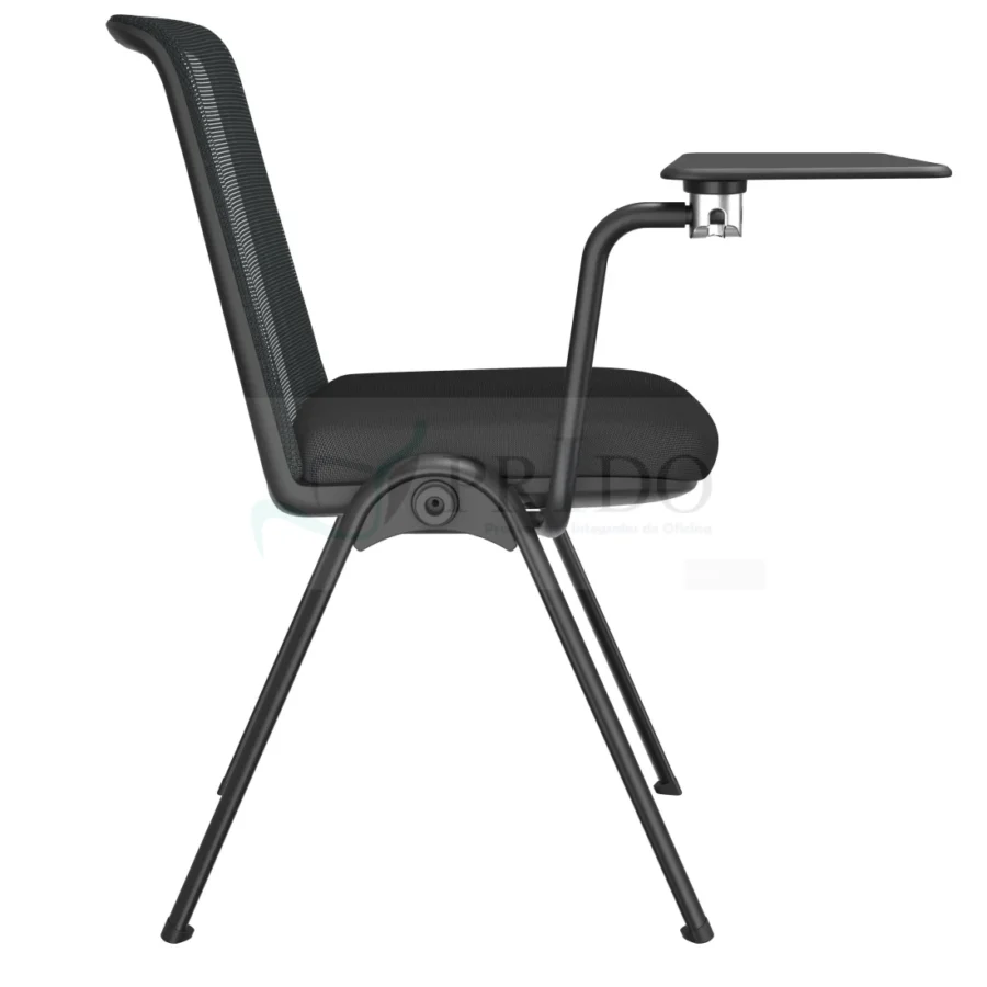 Silla Delta para cursos, paleta plegable y cuatro patas metálicas.