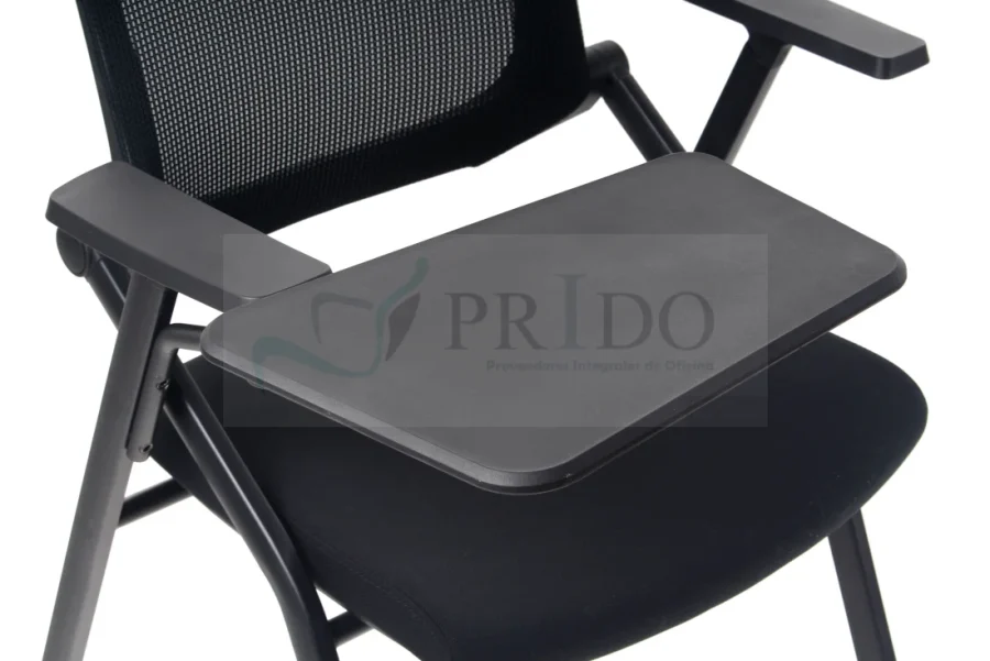 Silla Elba con escritorio abatible, malla ventilada.