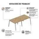 Vista de detalle de Estación Trabajo Grupal Enio, estaciones de trabajo para oficina, recepción y espacios corporativos en Chile.