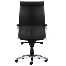 Sillón de oficina Noa premium con respaldo alto, tapizado negro y base cromada de cinco ruedas.