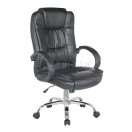 Sillón Adriatic gerencial negro con base cromada y ruedas.