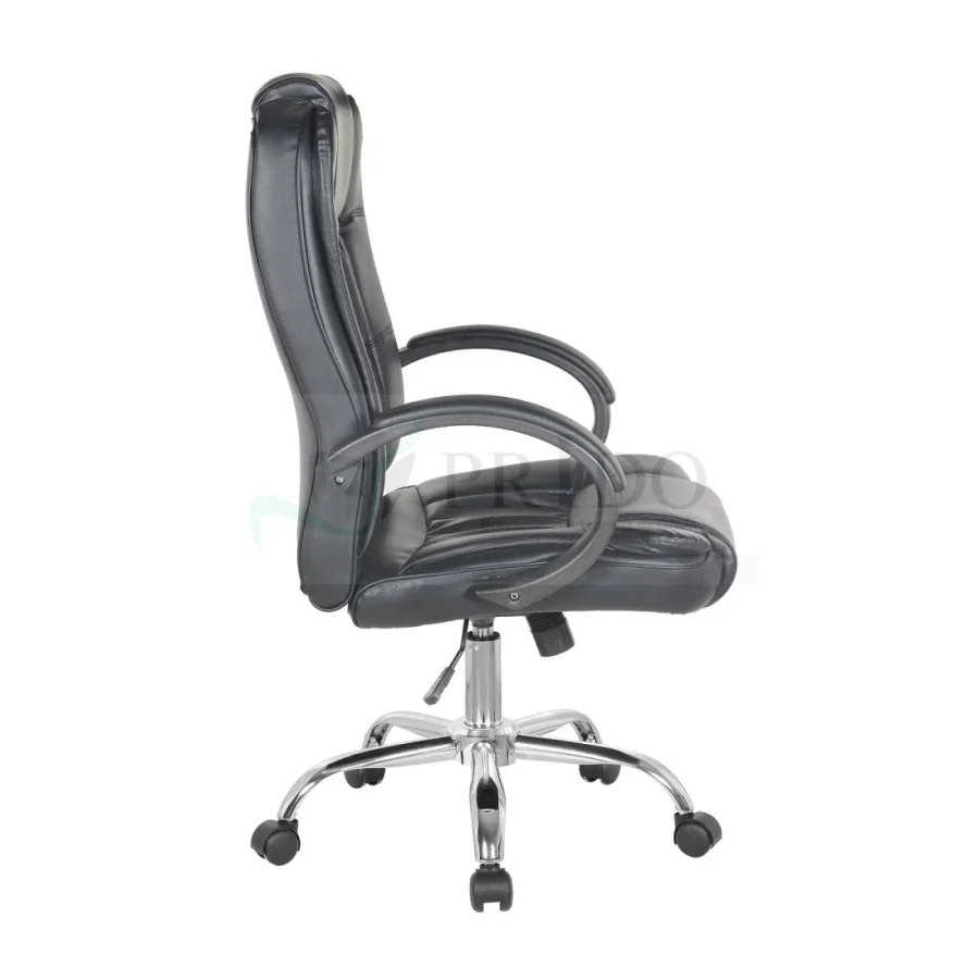 Sillón ejecutivo Adriatic en ecocuero negro, respaldo alto.