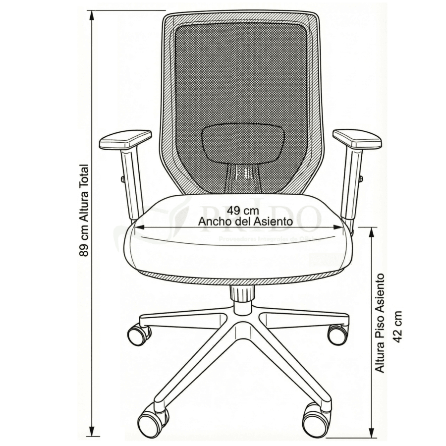 Vista de detalle de SILLA KLEBER, mueble para oficina en Chile.