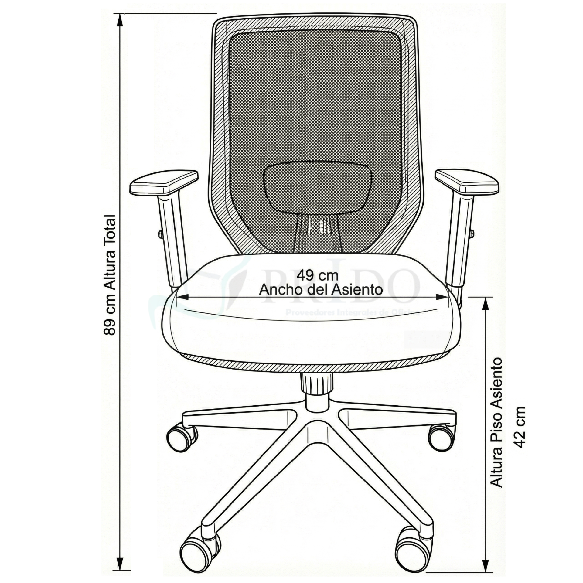 Vista de detalle de SILLA KLEBER, mueble para oficina en Chile.
