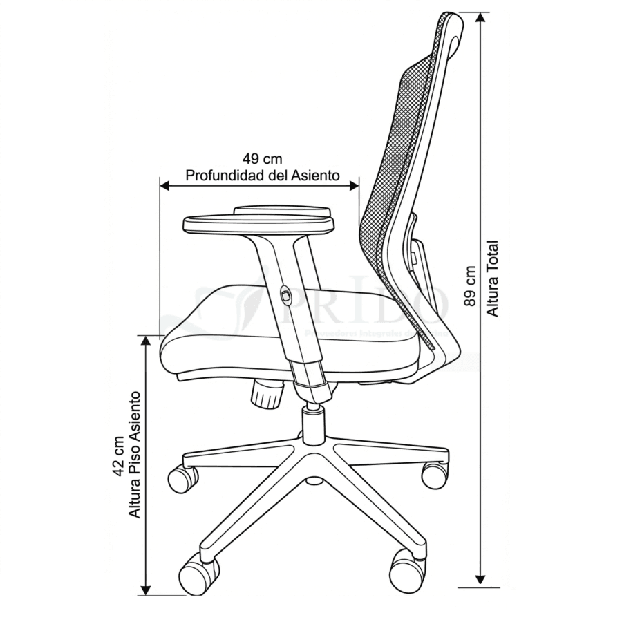 Vista de detalle de SILLA KLEBER, mueble para oficina en Chile.