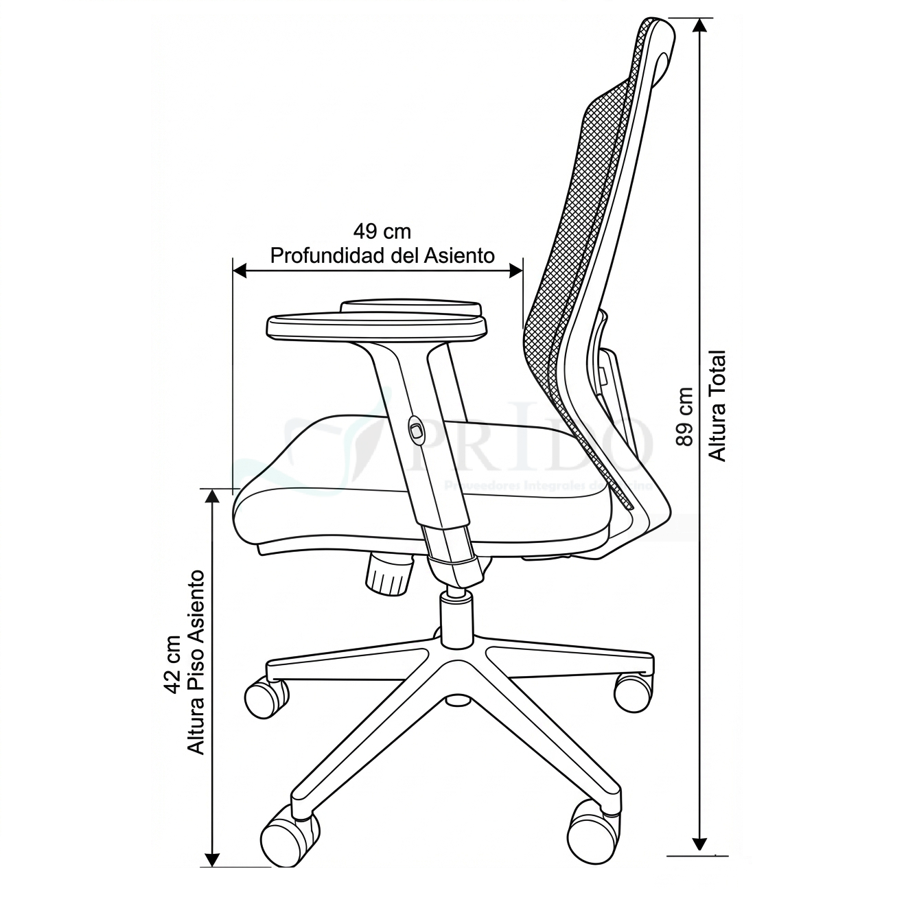 Vista de detalle de SILLA KLEBER, mueble para oficina en Chile.