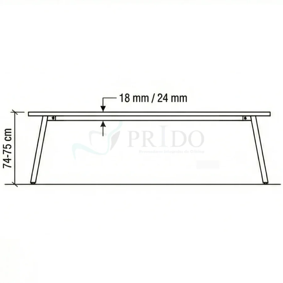Vista de detalle de Mesa de Reunión Enio, mueble para oficina en Chile.