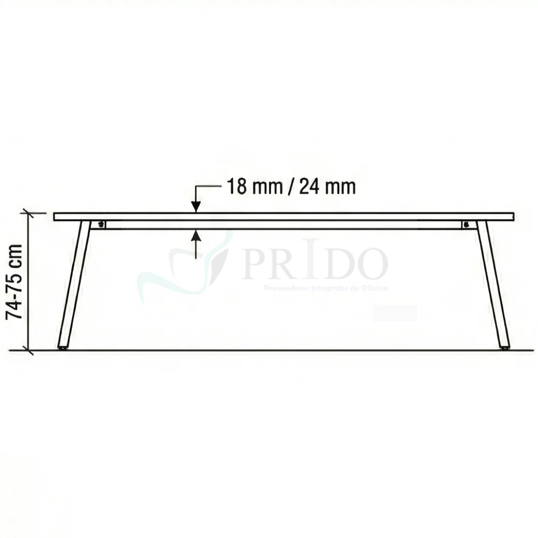 Vista de detalle de Mesa de Reunión Enio, mueble para oficina en Chile.