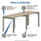 Vista de detalle de Mesa de Reunión Hestia, mesas para oficina, recepción y espacios corporativos en Chile.