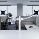 Soporte Atlas Doble para monitores en escritorio de oficina