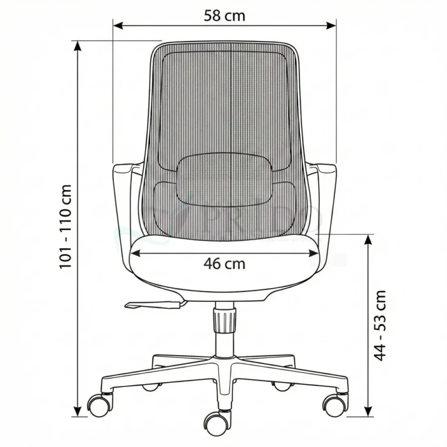 Vista de detalle de Silla Operativa Editta, mueble para oficina en Chile.