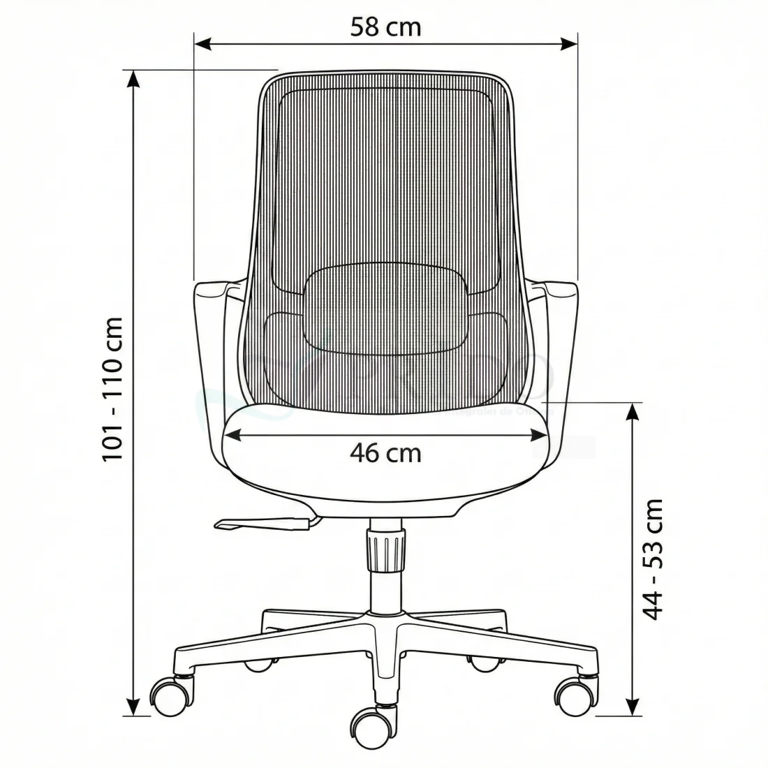 Vista de detalle de Silla Operativa Rumba, mueble para oficina en Chile.