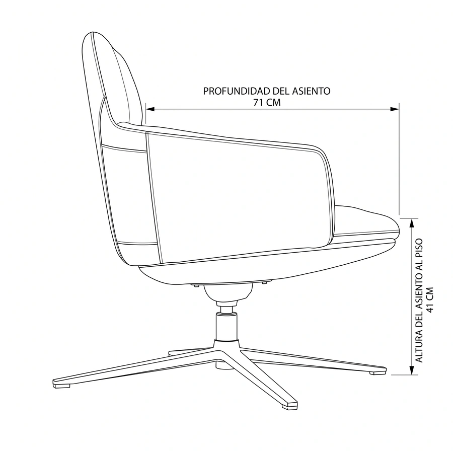 Dibujo técnico de la silla de espera oficina Toto