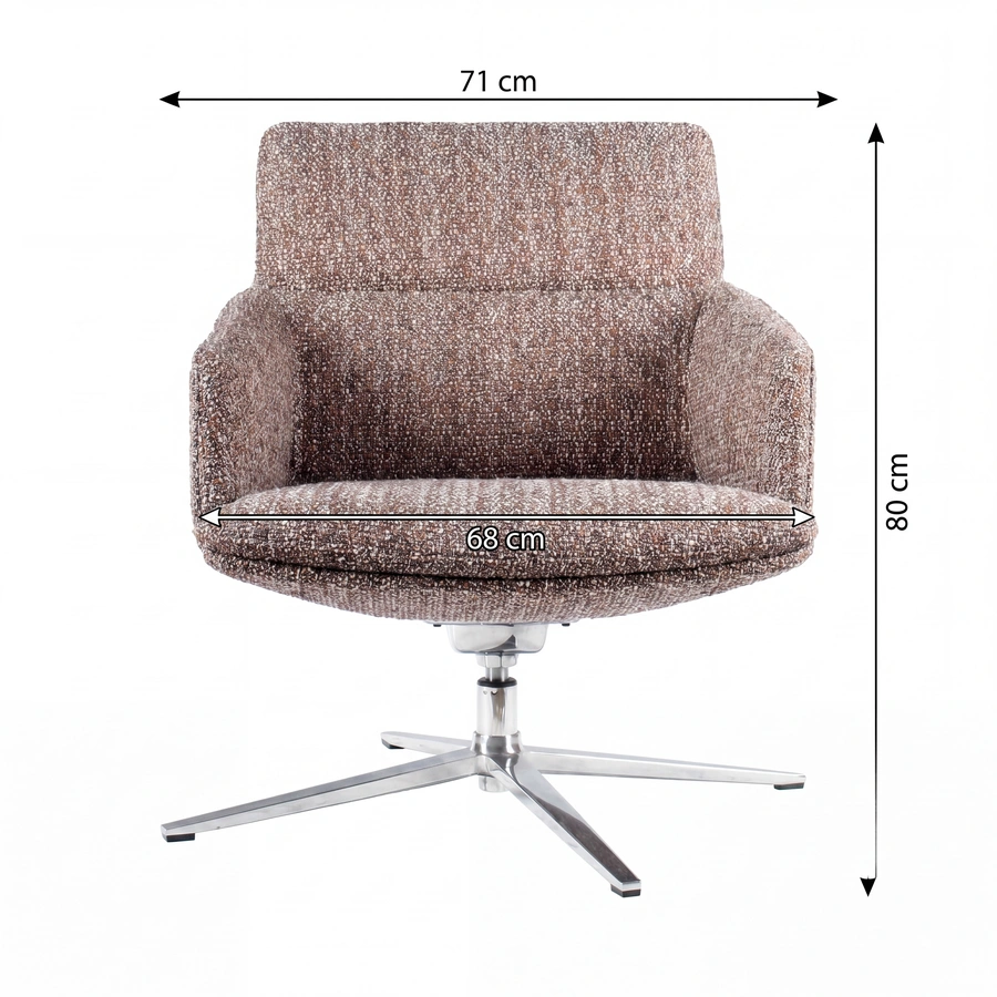 Dimensiones y medidas frontales de la silla de reunión Toto