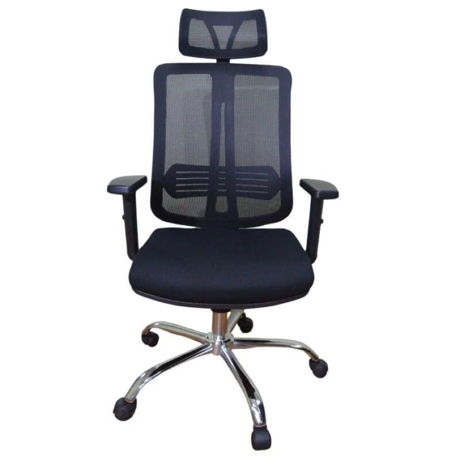 Silla ejecutiva Traffic en malla negra con cabecero regulable