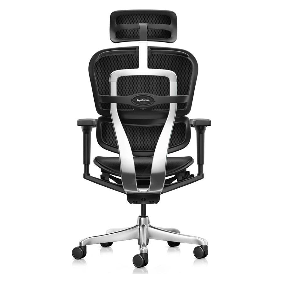 Silla ergonómica Ergohuman Ultra Cuero negra, vista tres cuartos - Prido