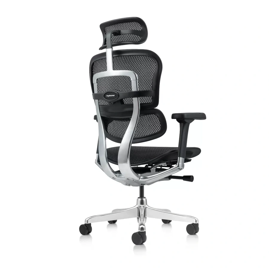Silla ergonómica premium Ergohuman Elite en malla vista de perfil