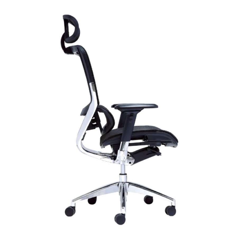 Silla gerencial Dubai HL con base de aluminio pulido