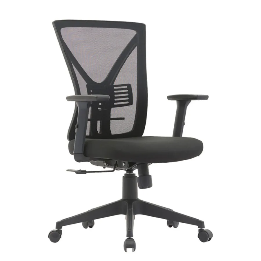 Silla ergonómica Hooper en malla con brazos 3D, vista en ángulo