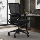 Silla ejecutiva Tilo sin cabecero en malla negra en oficina moderna - Prido