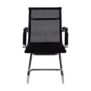 Silla de reunión Carson Fija negra de malla, vista frontal