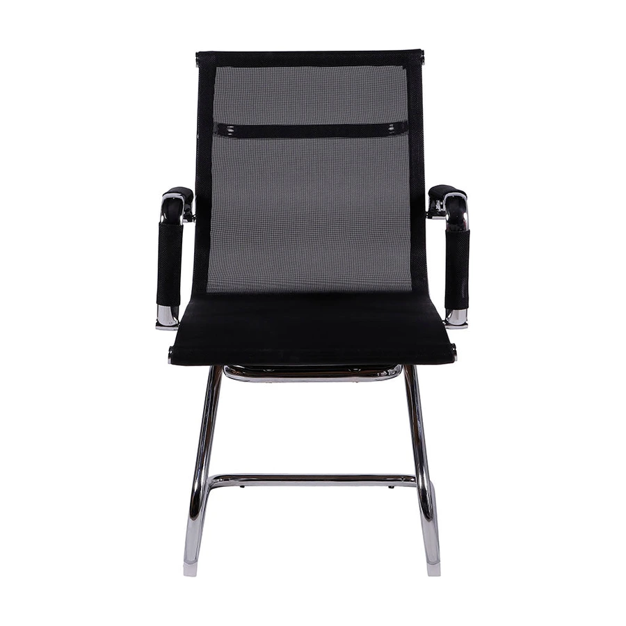 Silla de reunión Carson Fija negra de malla, vista frontal