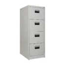Kardex metálico de 4 cajones color gris, vista tres cuartos - Prido