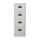 Kardex metálico de 4 cajones color gris, vista frontal - Prido