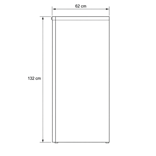 Dibujo técnico del Kardex metálico de 4 cajones con medidas, vista lateral