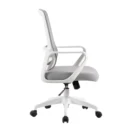 Silla operativa Niza gris con base giratoria de nylon, vista lateral