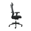 Silla ejecutiva Rolla, vista lateral con respaldo de malla alto y brazos regulables 3D.