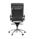 Sillón gerencial Priamo Alto negro, vista posterior del respaldo alto y la estructura cromada