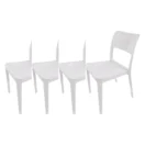 Pack de 4 sillas de visita Minimal color Blanco sin apoyabrazos, monocasco de polipropileno, en fila