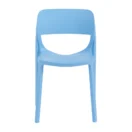 Silla Diana sin brazos de polipropileno celeste con respaldo ergonómico, vista frontal - Prido