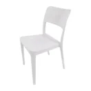 Silla de visita Minimal color Blanco sin apoyabrazos, monocasco de polipropileno, vista tres cuartos