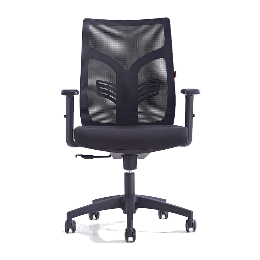 Silla operativa Serenity en malla negra con respaldo medio, vista frontal