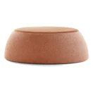 Pouf Trufa Doble terracota de dos cuerpos tapizado en tela, vista frontal