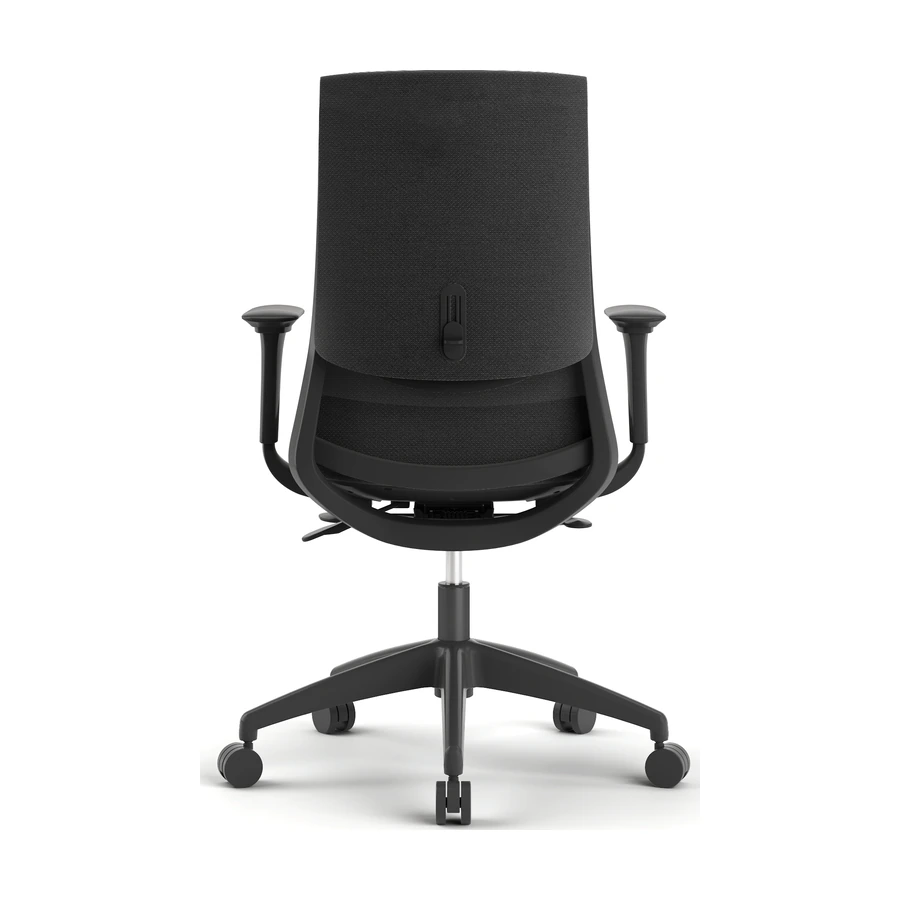 Silla Ergonomica Ness negra sin cabecero, vista posterior