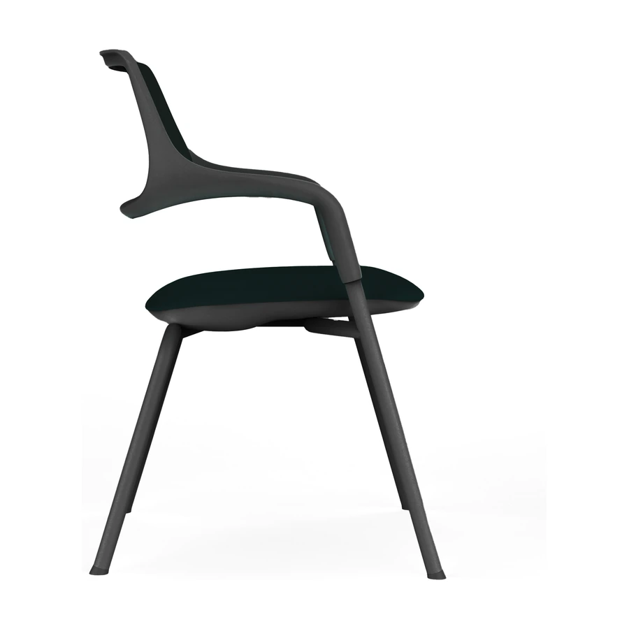 Silla de Visita Meta vista lateral con estructura de cuatro patas en tubo de acero