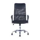Silla Sinfonia vista frontal con respaldo alto de malla y apoyabrazos fijos