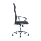 Silla Sinfonia vista lateral con base de acero cromado y piston a gas