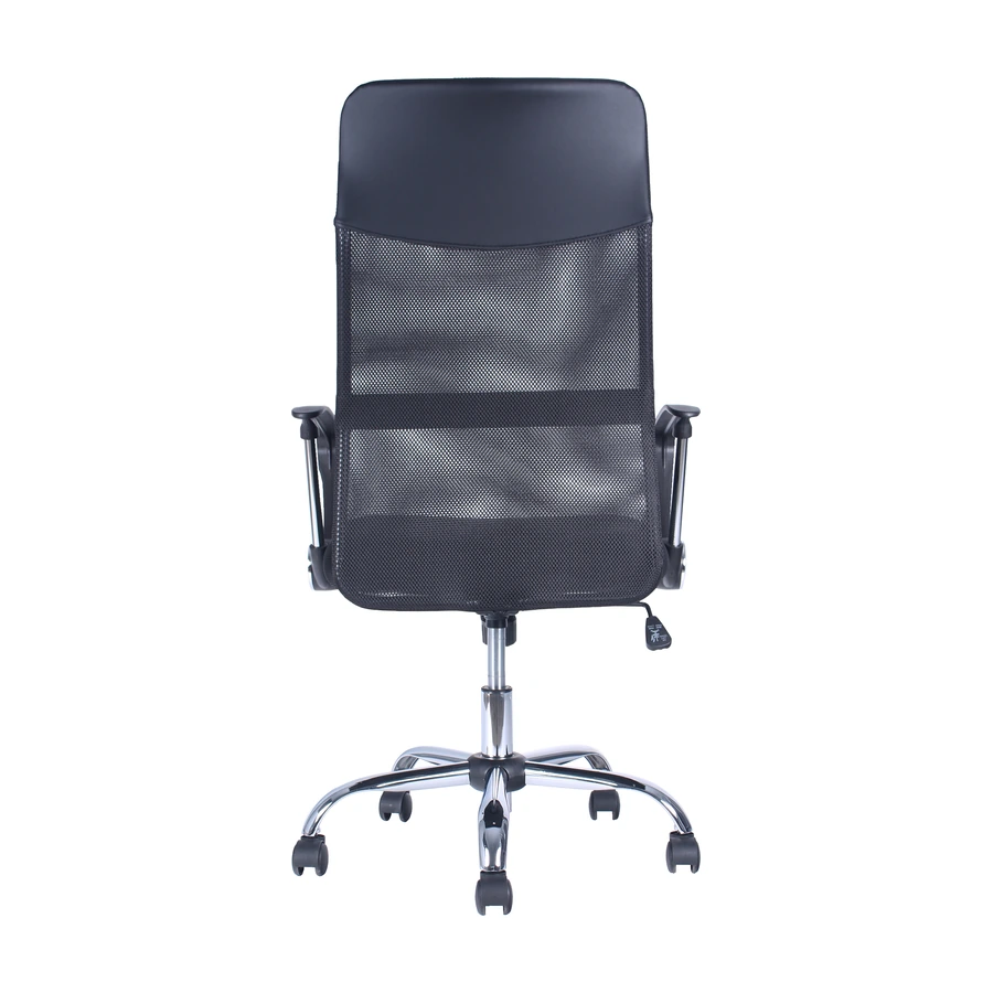 Silla Sinfonia vista posterior del respaldo de malla con cabecera integrada