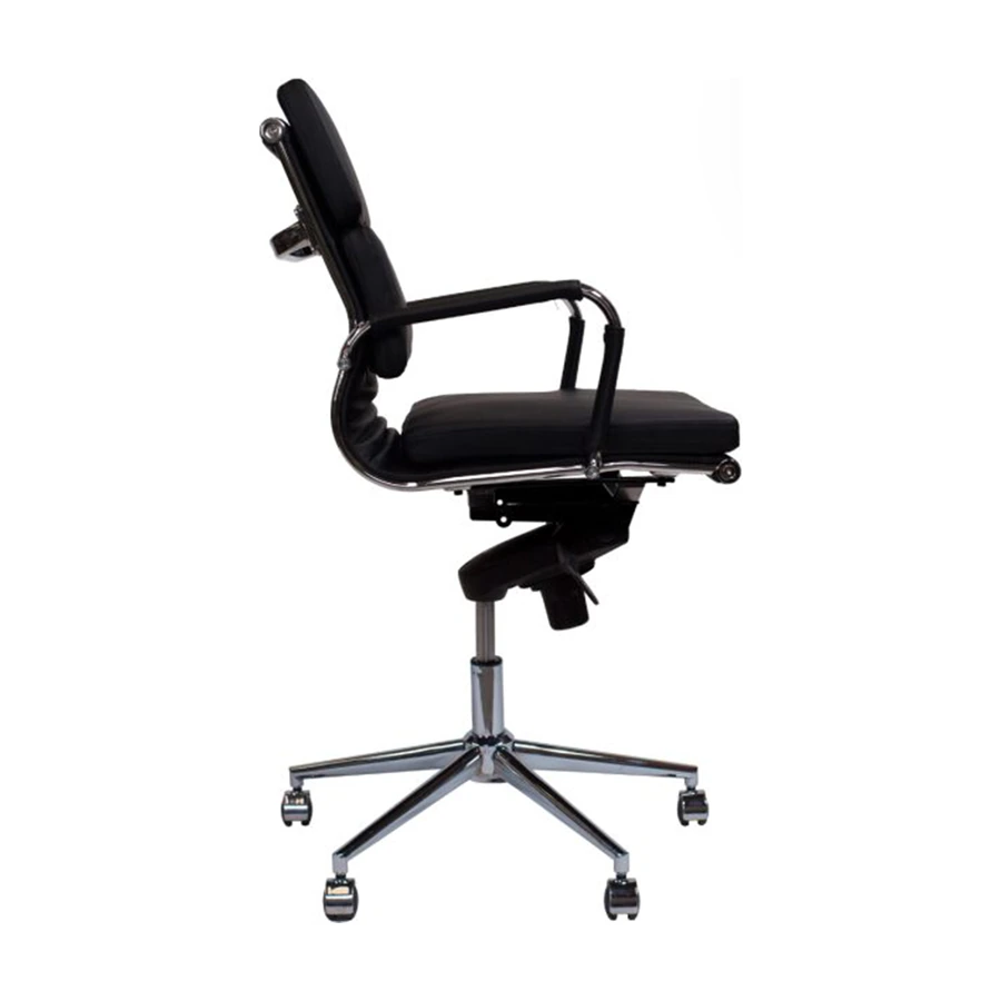 Sillón Gerencial Priamo Bajo color negro, vista lateral
