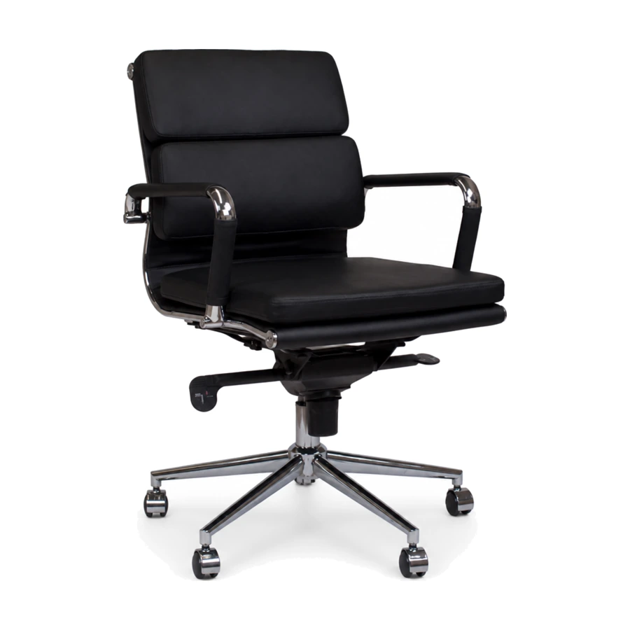 Sillón Gerencial Priamo Bajo color negro, vista tres cuartos frontal