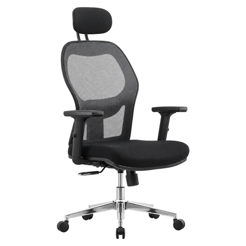 Silla Ejecutiva Petra — Con cabecero · Brazos 3D · Base cromada