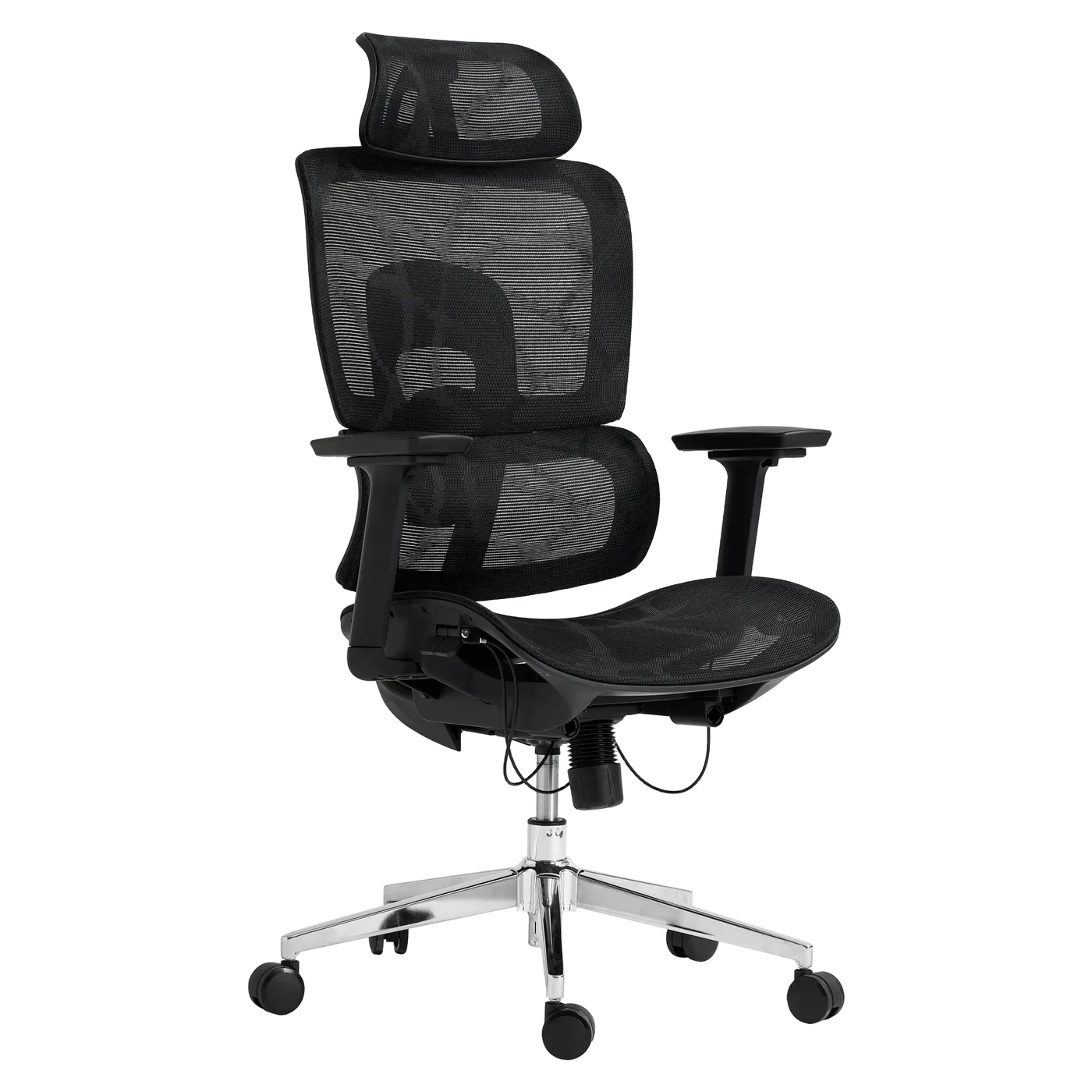 Sillón Gerencial Austria — Cabecero y brazos 3D · Mecanismo sincrónico
