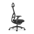 Silla Aura vista lateral, con soporte curvo del apoyacabezas y mecanismo Donati