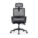 Silla Cleo vista trasera, con marco del respaldo y soporte lumbar