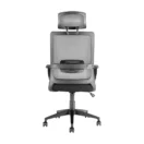 Silla Cova vista trasera, con marco del respaldo y soporte lumbar