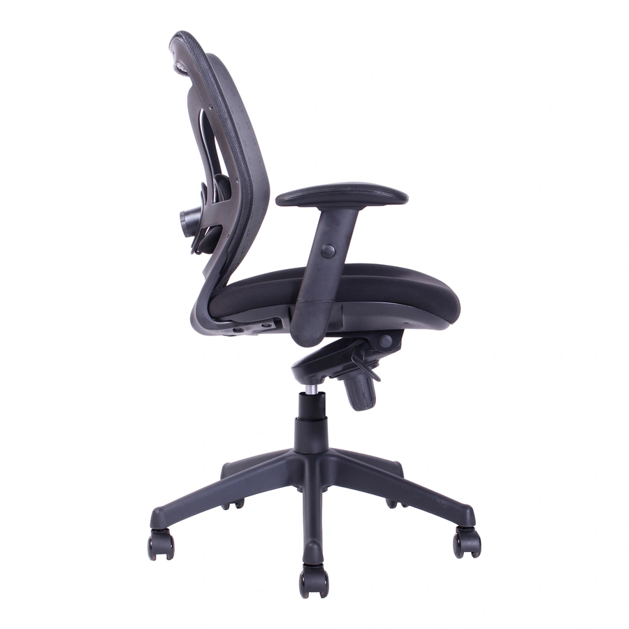Silla ejecutiva Bart sin cabecero vista lateral de perfil con mecanismo sincru00f3nico y base de nylon